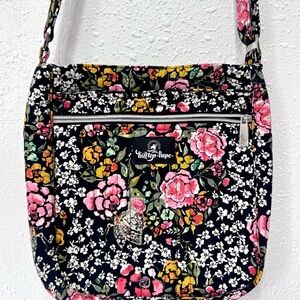 Floral Crossbody Bag‎ - Black, Pink, Yellow